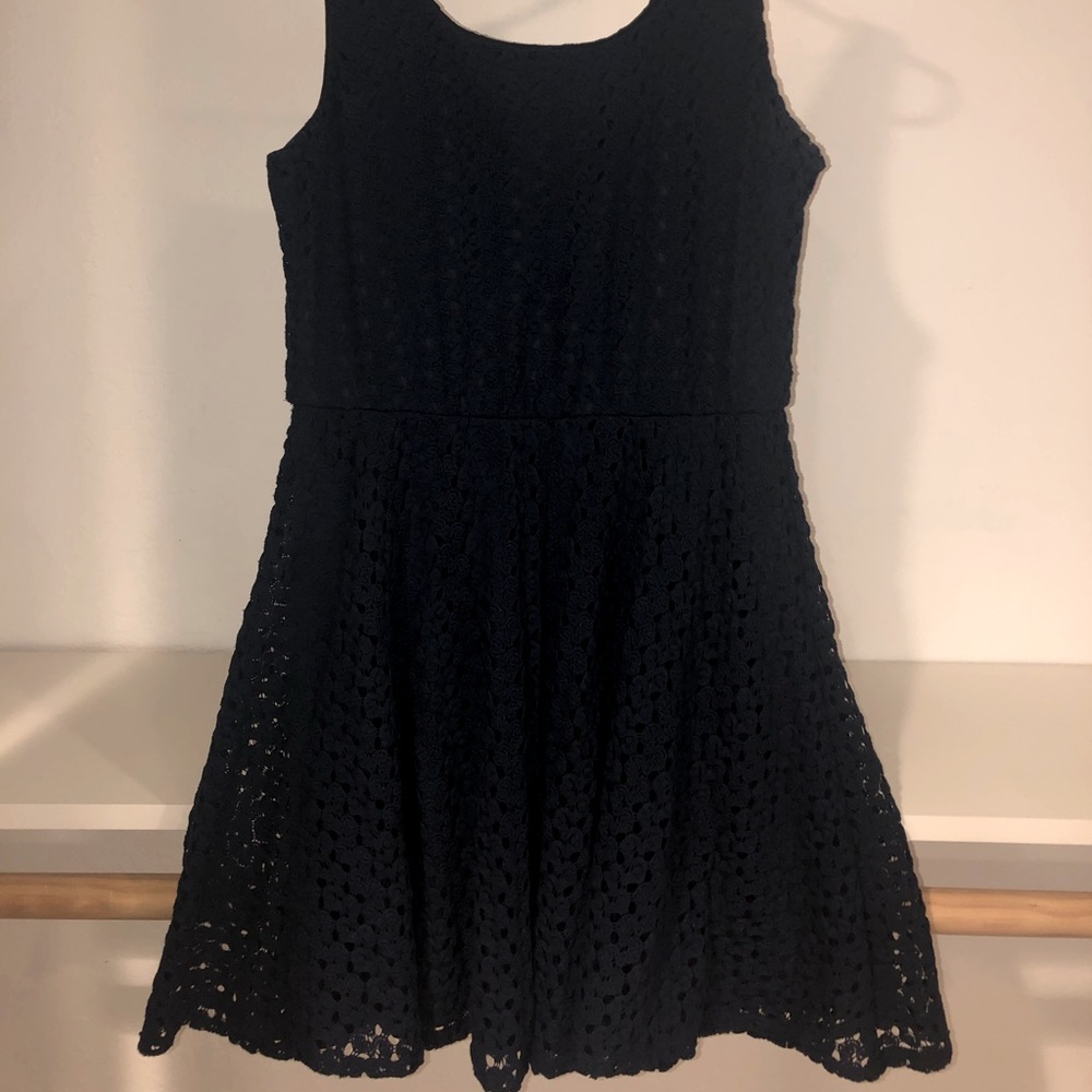 Navy Crochet Dress